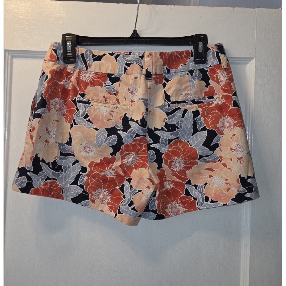 Ann Taylor LOFT Women's Floral Chino Shorts Size 2 Cotton Mid Rise Pockets - Picture 3 of 5